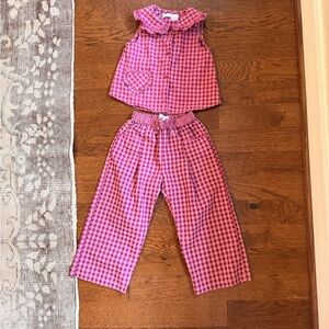 Zara Gingham Ruffle Blouse (4t) and Vichy Check Pant (5t) set